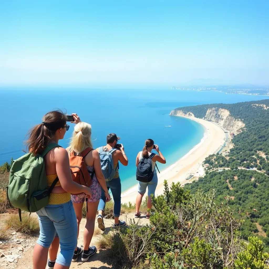 Hiking near the sea